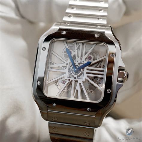 santos de cartier skeleton replica|cartier santos skeleton retail price.